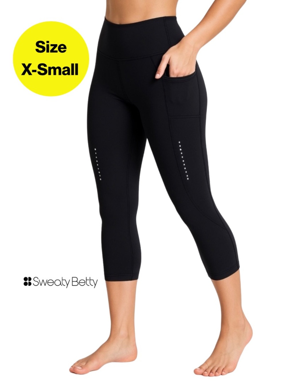 SWEATY BETTY ⚪️⚫️ THERMA 7/8 Leggings, High Waisted (Women's Size X-Small, 4)